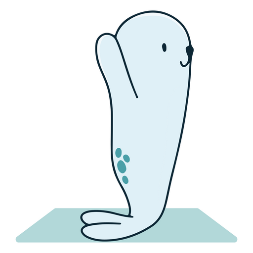 Seal yoga animal character PNG Design