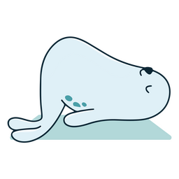 Seal yoga pose animal character PNG Design