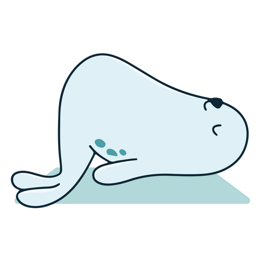 Seal yoga pose animal character PNG Design