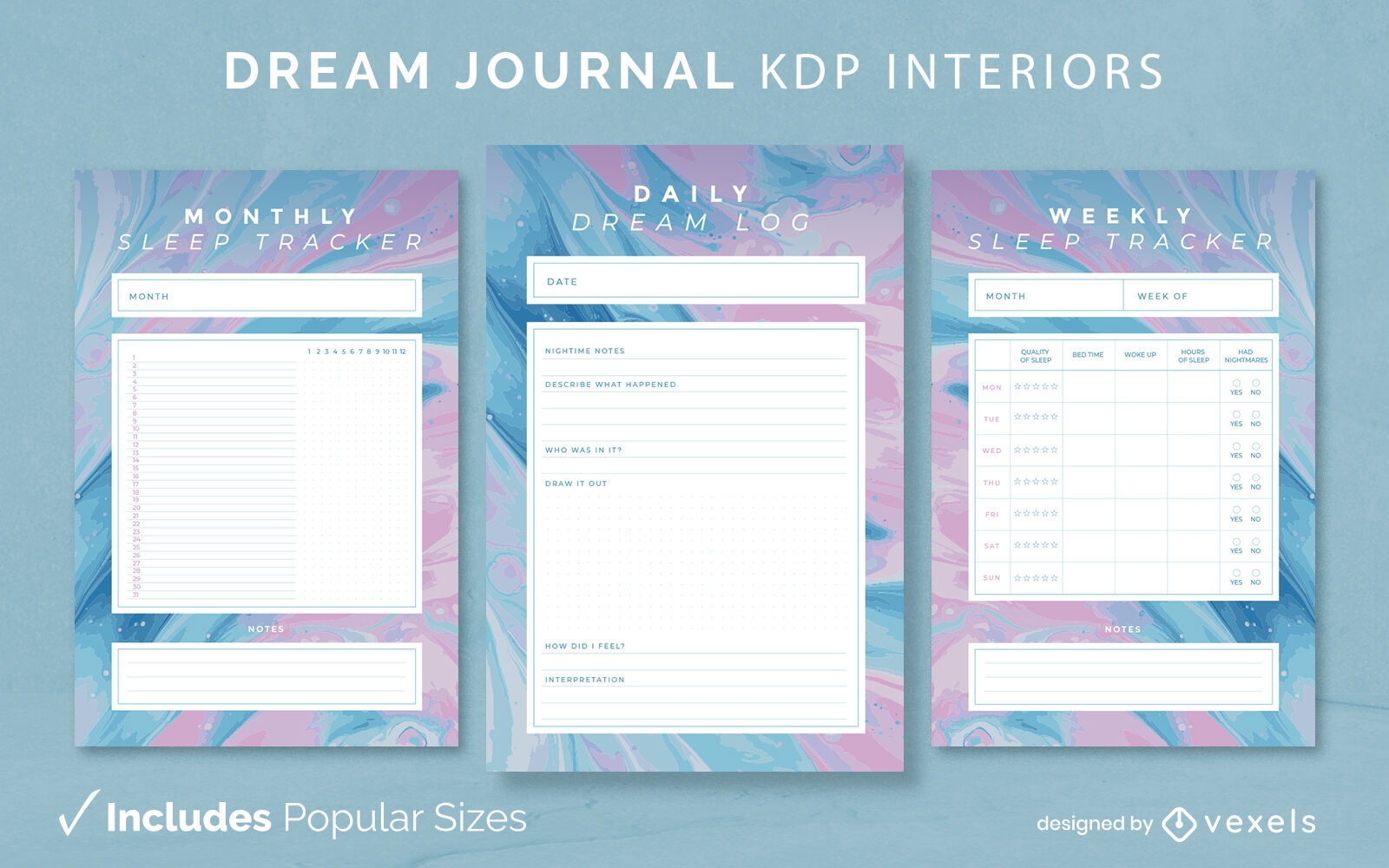 Traumaquarell-Journal Designvorlage KDP