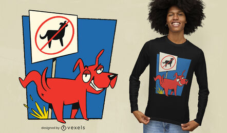 Design de camiseta de cachorro fazendo xixi