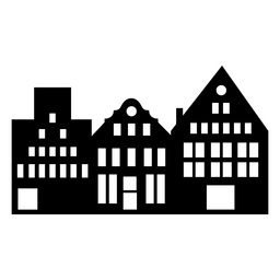 City skyline buildings silhouette PNG Design Transparent PNG