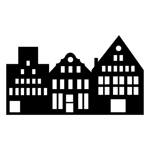 Skyline-Gebäudesilhouette der Stadt PNG-Design