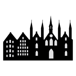City skyline buildings urban silhouette PNG Design Transparent PNG