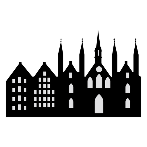 City skyline buildings urban silhouette PNG Design