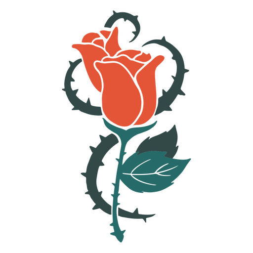 Thorns rose flower PNG Design