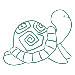 Cute turtle yoga pose simple stroke character PNG Design