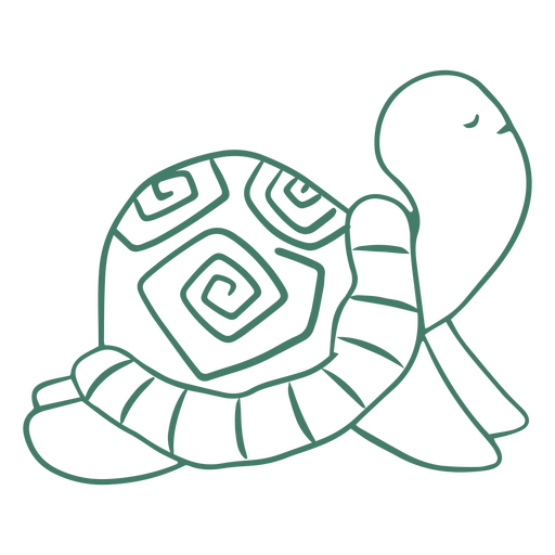 Cute turtle yoga pose simple stroke character PNG Design