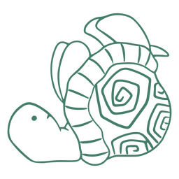 Einfache Strichfigur der netten Schildkröten-Yoga-Meditation PNG-Design