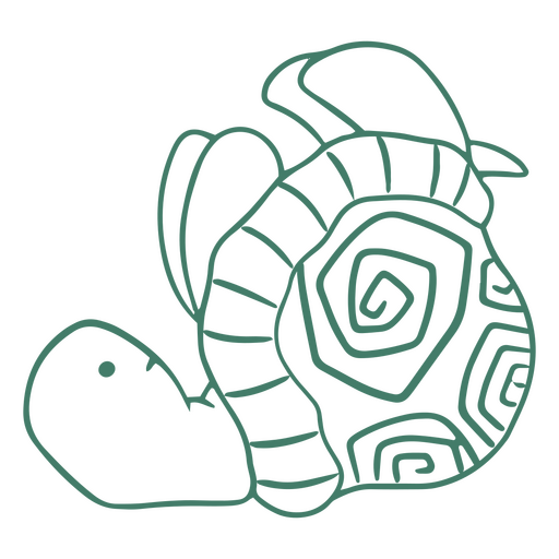 Cute turtle yoga meditation simple stroke character PNG Design