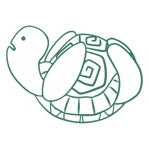 Cute turtle yoga animal simple stroke character PNG Design