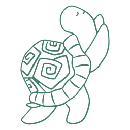 Cute turtle yoga water animal simple stroke character Transparent PNG
