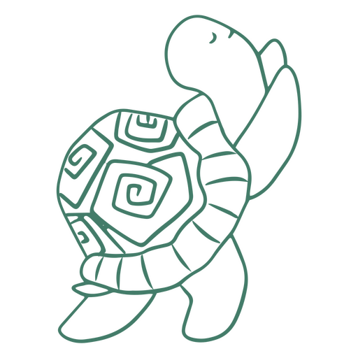 Einfache Strichfigur des süßen Schildkröten-Yoga-Wassertiers PNG-Design