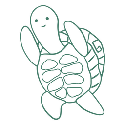 Water turtle yoga simple stroke character Transparent PNG