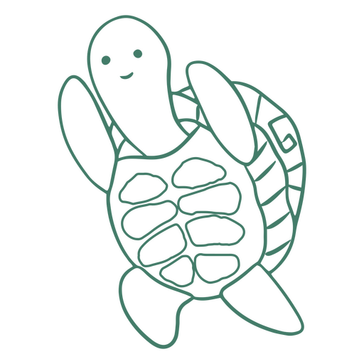 Water turtle yoga simple stroke character PNG Design