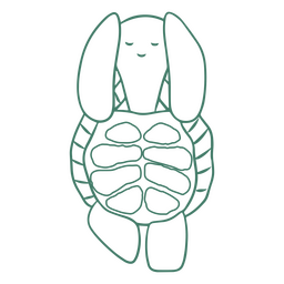 Meditación de tortuga de agua personaje de trazo simple Transparent PNG