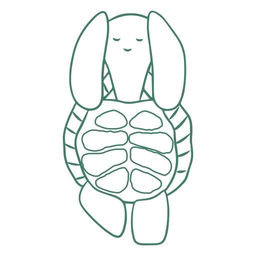 Meditación de tortuga de agua personaje de trazo simple