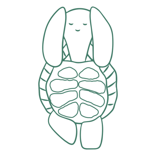 Meditación de tortuga de agua personaje de trazo simple Diseño PNG