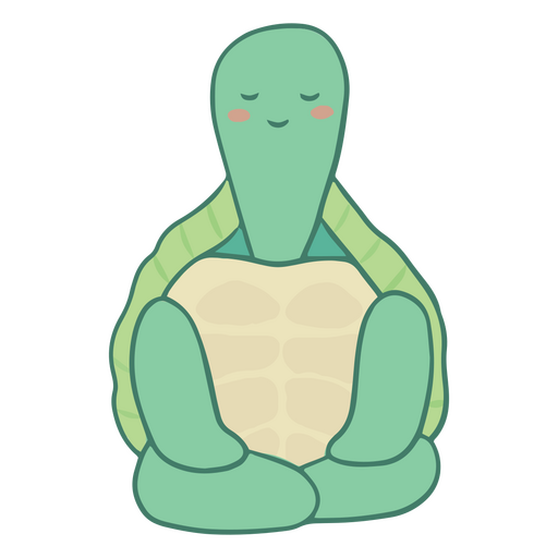 Lindo personaje de pose de meditación de tortuga Diseño PNG