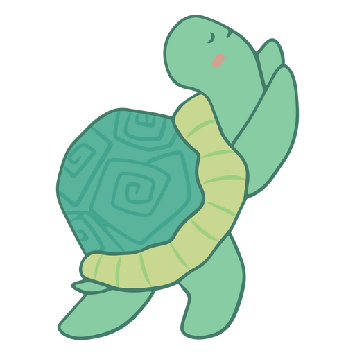 Cute turtle yoga water animal character