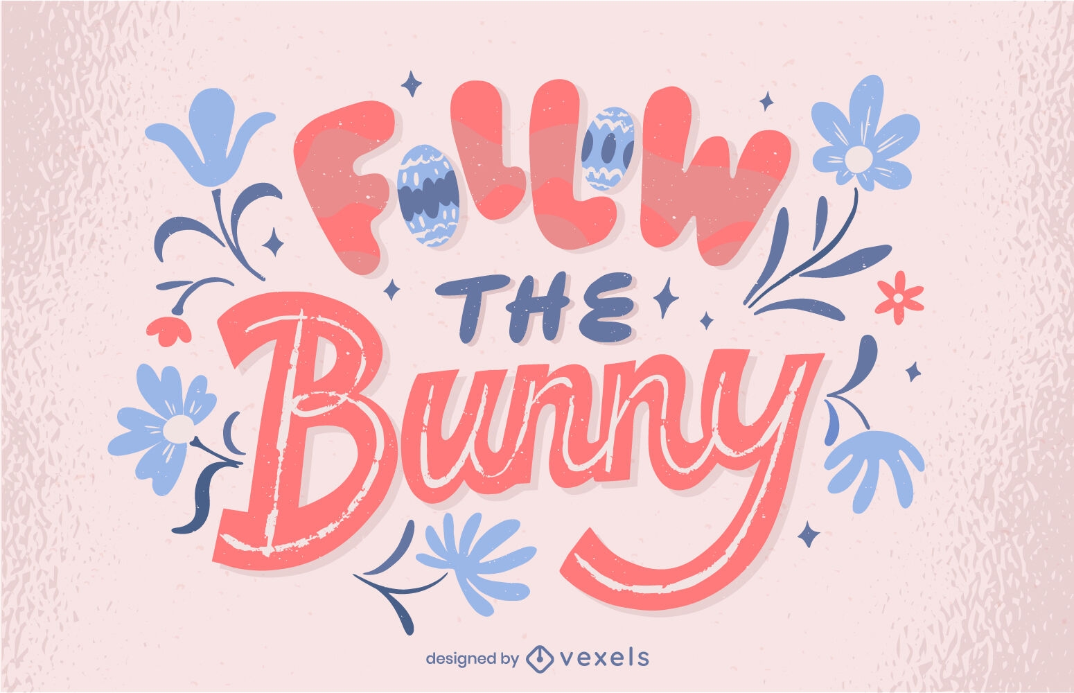 Easter bunny quote lettering design