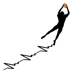 Rugby-Sport-Herzschlag-Silhouette PNG-Design