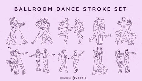 Ballroom dance styles characters set