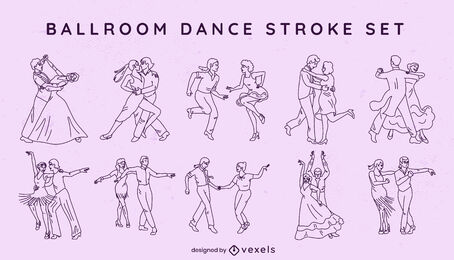 Conjunto de caracteres de estilos de dança de salão