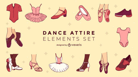 Conjunto de elementos de traje de dança