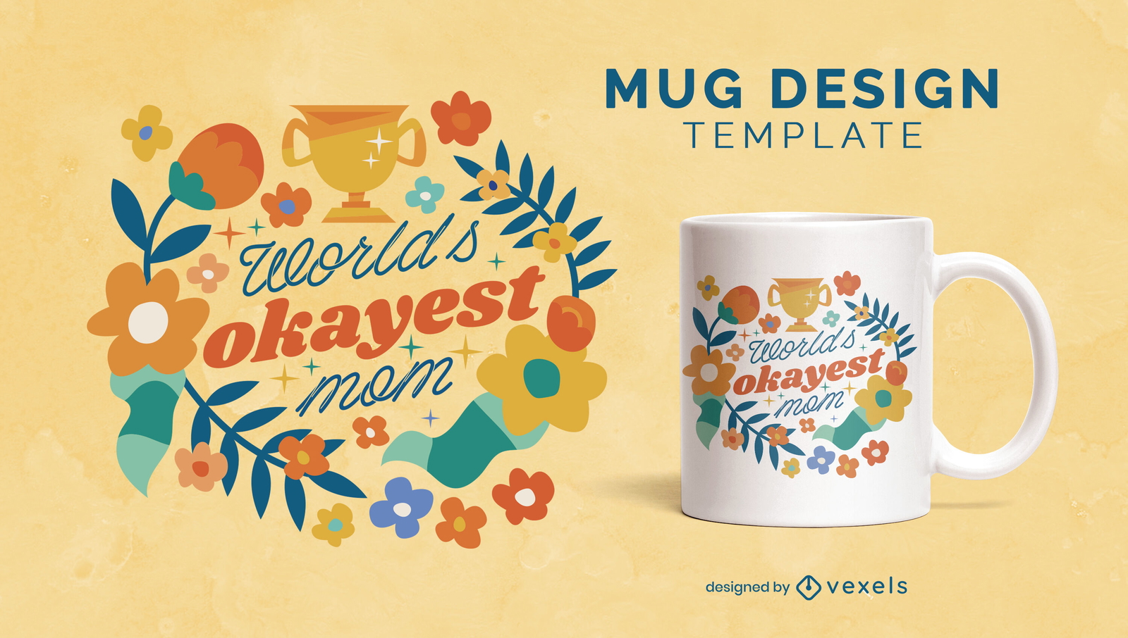 Floral mother's day mug design