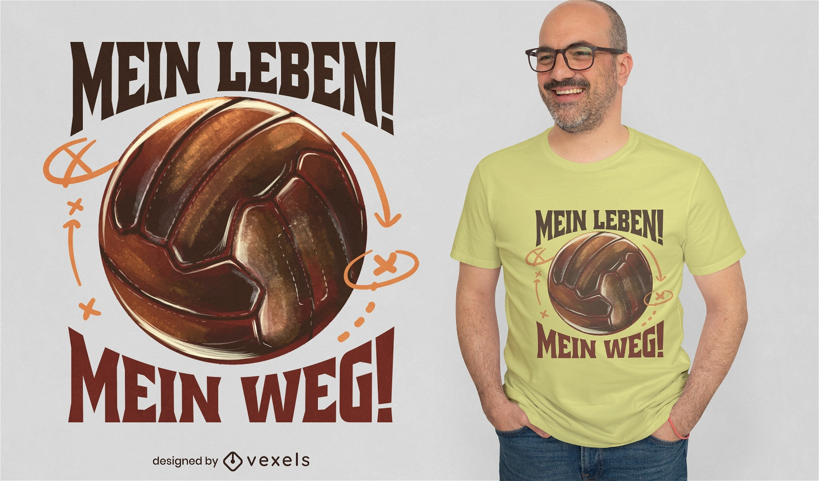Design de camiseta com citação de bola de futebol