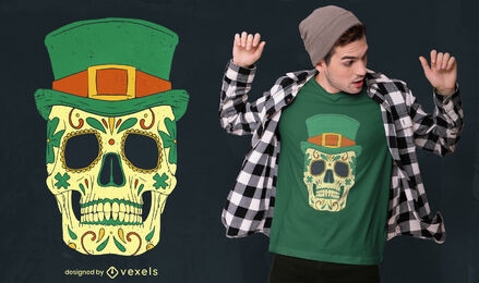 St. Patrick's Day skull t-shirt design