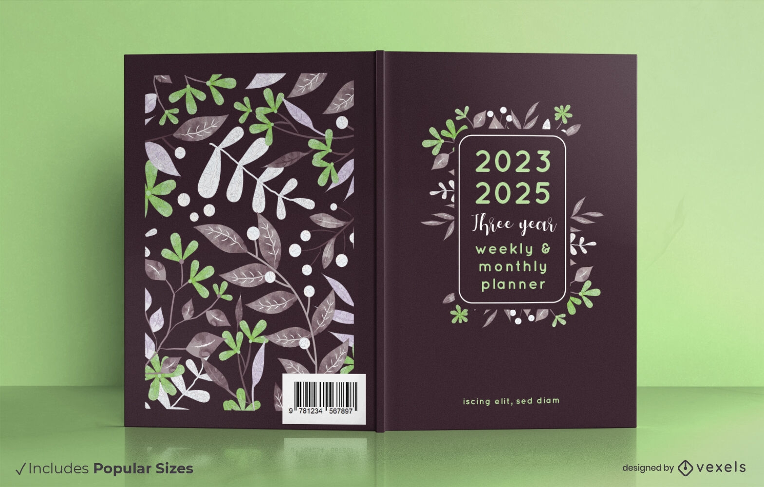 Three year planner Book cover design