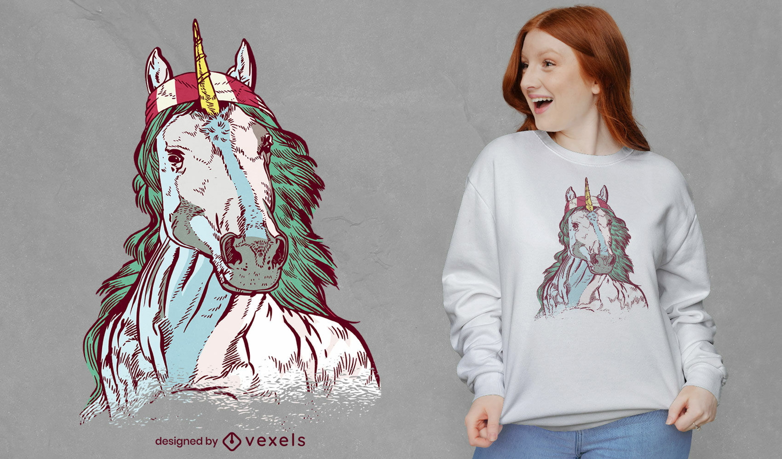 Bandana unicorn t-shirt design