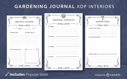 Vorlage für Mystic Gardening Journal KDP Interior Design