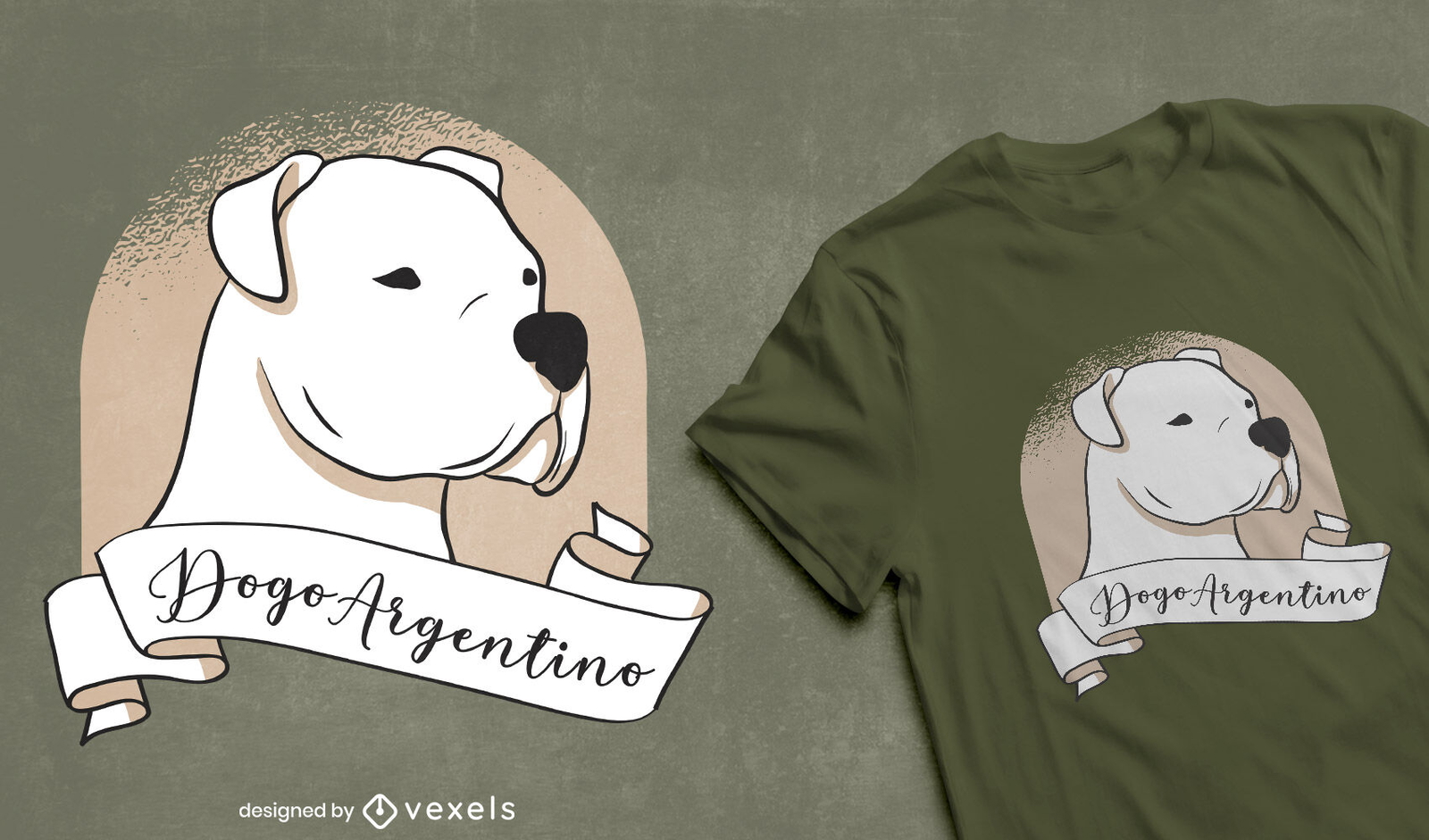 Diseño de camiseta de perro dogo argentino.