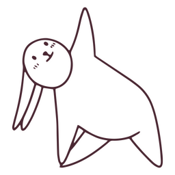 Yogui Bunny Stroke Triangle PNG & SVG Design For T-Shirts