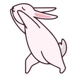 Yogui bunny color stroke standing pose Transparent PNG