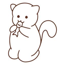 Animal de curso simples de comida de gato bonito Desenho PNG