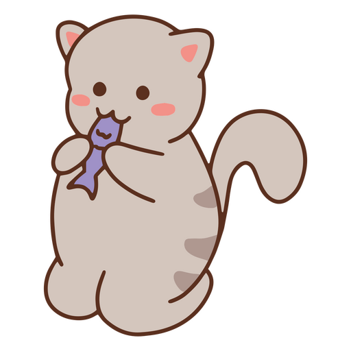 Animal de comida de gato bonito Desenho PNG