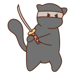 Lindo gato ninja animal Diseño PNG