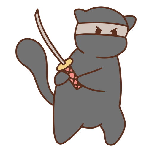 Cute cat ninja animal PNG Design