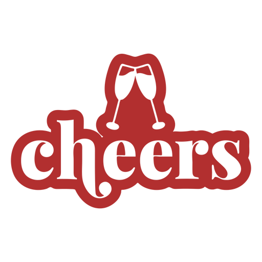 Cheers cut out badge PNG Design