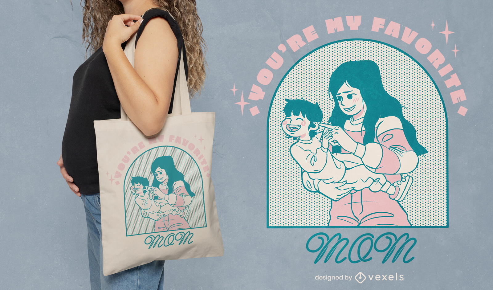 Favorite mom Mother's Day illustration design