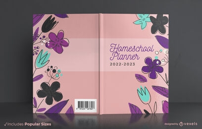 Homeschool planner floral book cover design