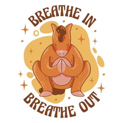 Breathe in yoga horse animal quote badge PNG Design