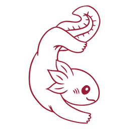 Yogui Axolotl-Strich umgekehrt PNG-Design