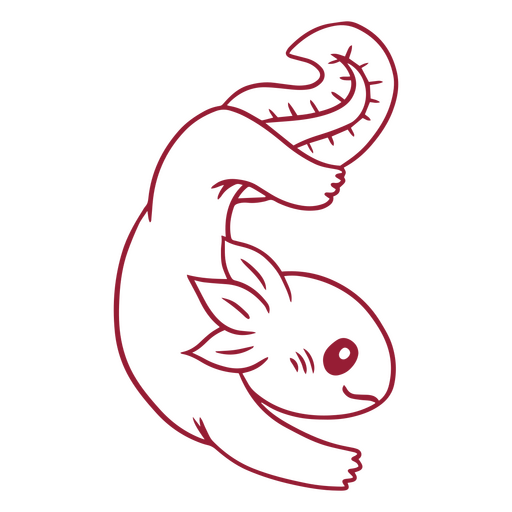Curso de axolote Yogui invertido Desenho PNG