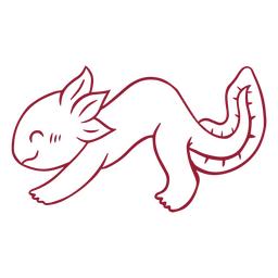 Yogui axolotl stroke dog PNG Design Transparent PNG