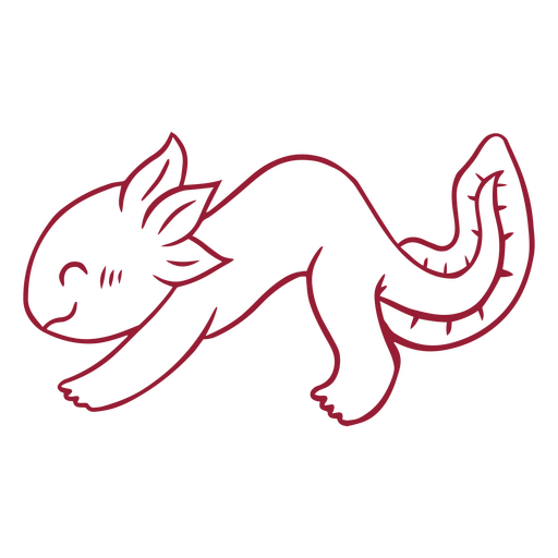 Yogui axolotl stroke dog PNG Design